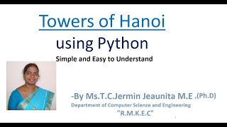 Tower OF Hanoi USING Python BY Jermin Jeaunita