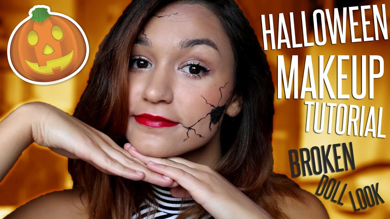 Easy Broken Doll Halloween Makeup Tutorial YouTube