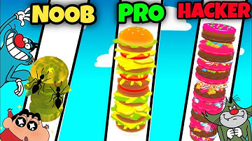 NOOB vs PRO vs HACKER | In Burger Rush | With Oggy And Jack | CharbaOp |