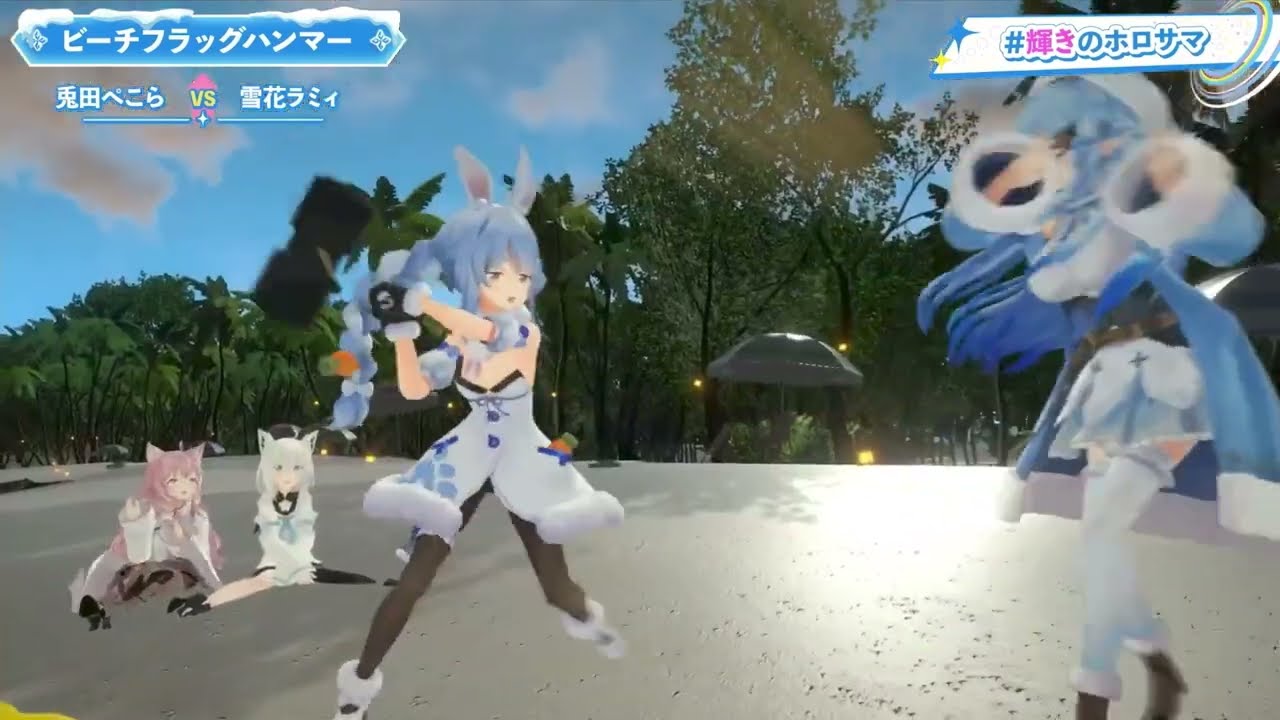 【放送事故】ミニゲーム中に転んで尻もちをつく雪花ラミィ【ホロライブ/切り抜き/Vtuber/ 雪花ラミィ / 兎田ぺこら / 宝鐘マリン / 博衣こより / 白上フブキ 】