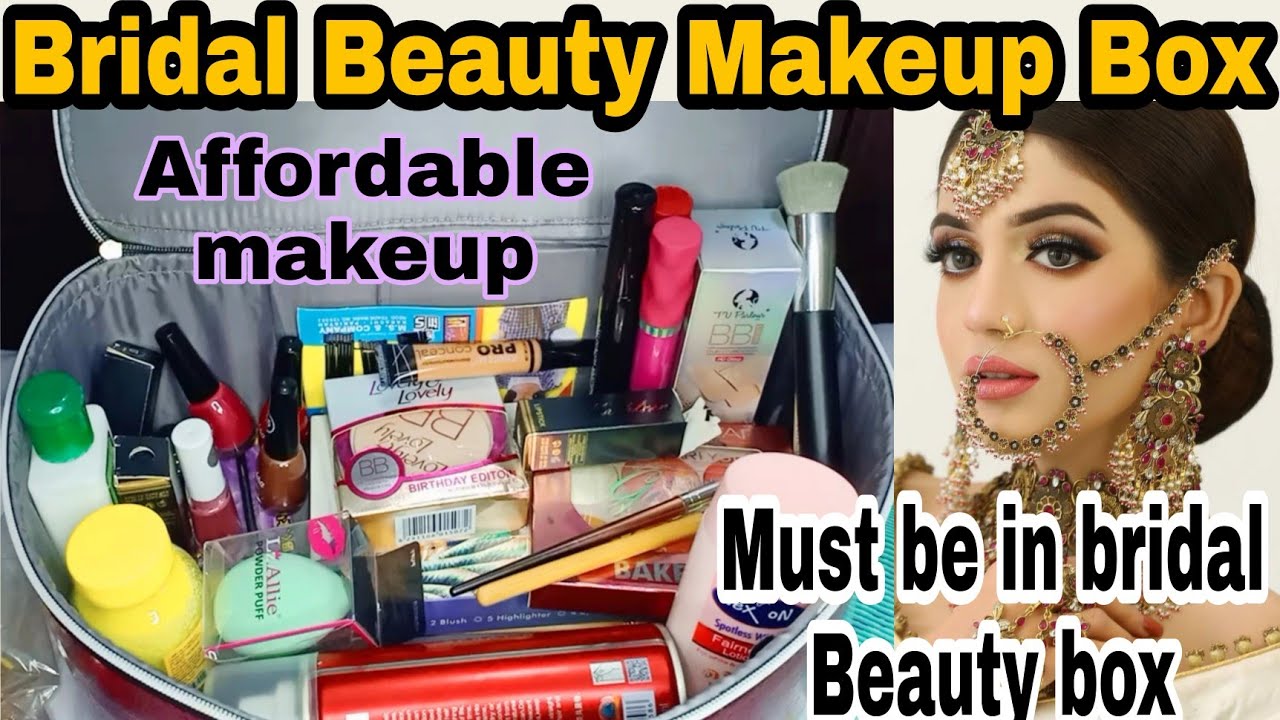 Affordable bridal Beauty makeup box Most important things in bridal