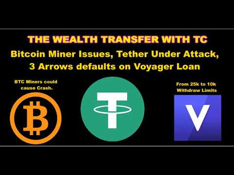 Bitcoin Update, Tether Under Attack, Bitcoin Miners Could cause Crash & Voyager Issues