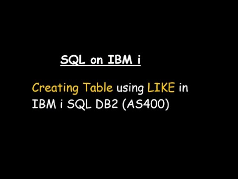Creating Table using LIKE in IBM i SQL DB2 (AS400)
