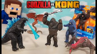 GODZILLA vs KING KONG Movie BATTLE Toys - 2021 Playmates Complete Set