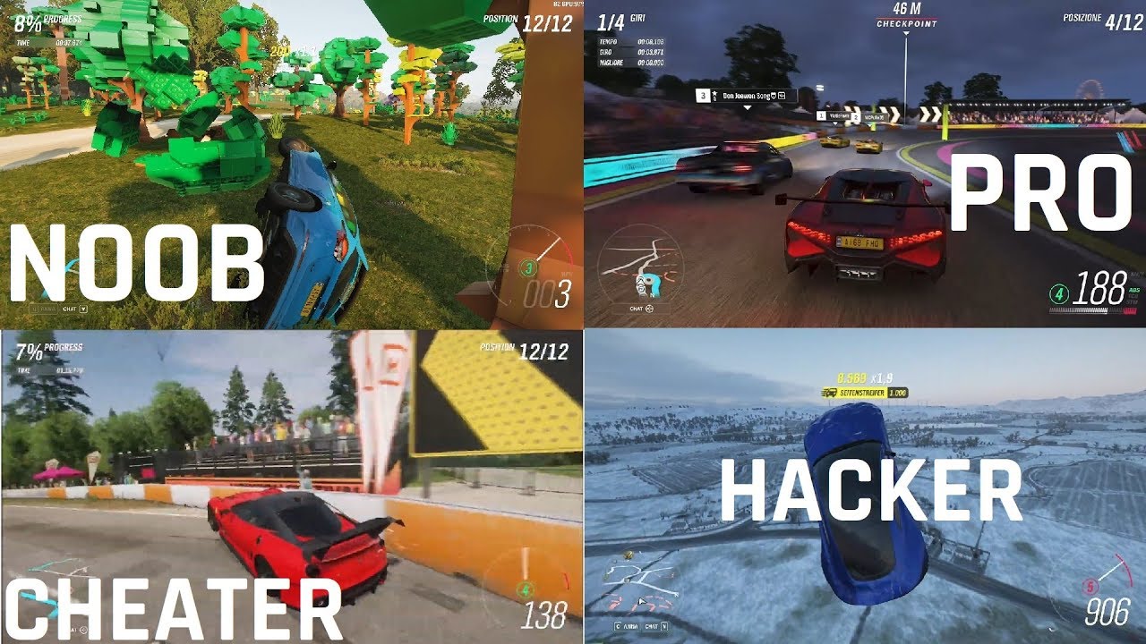 Forza Horizon 4 - NOOB VS PRO VS CHEATER VS HACKER