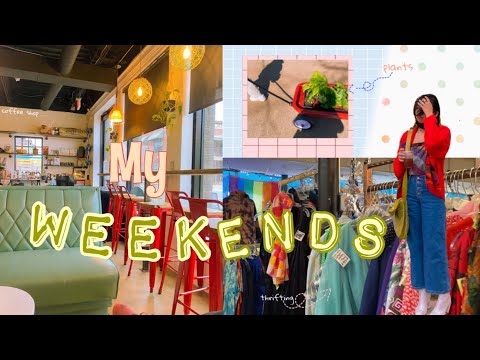 a few weekends in my life | going to coffee shops, thrifting, bike riding & more