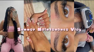 Summer Maintenance Vlog : Preparing For The Summer !! ( nails, toes, boho braids, eyebrows, lashes )