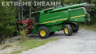 DESCENTE DU MONT GUILLAUME JOHN DEERE 9580I WTS Petit route de montagne Moisson de l’extrême 69