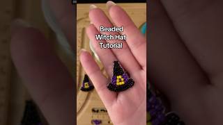 Easy Beaded Witched Hat Tutorial 🎃👻#beads #beadstutorial #halloweencraft #witchhat