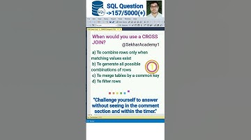 SQL Question 157 || #shorts #ytshorts #youtubeshorts #sql #interview #reels #mysql @SekharAcademy1