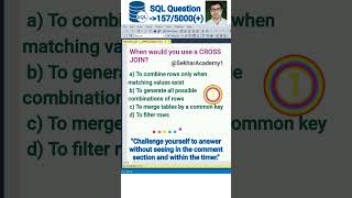 SQL Question 157 || #shorts #ytshorts #youtubeshorts #sql #interview #reels #mysql @SekharAcademy1