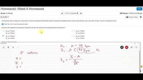 Math 211 HW 6 Help - Hypothesis Testing for the mean - unknown standard deviation