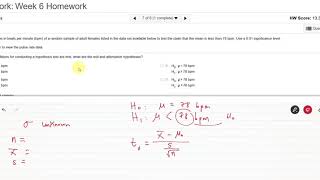 Math 211 HW 6 Help - Hypothesis Testing for the mean - unknown standard deviation