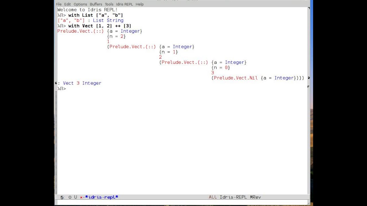 Working with output in idris-mode for Emacs - YouTube