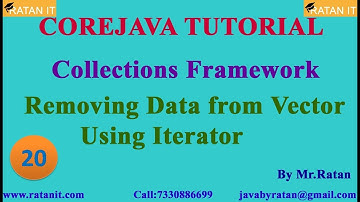 Core java||Collections Framework || video-20 || Removing Vector Data using Iterator ||Ratan sir