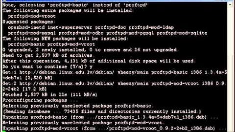 4. Installing Proftpd on Debian 7 via APT