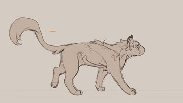 Walk cycle animation | Warrior Cat OC