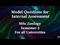 Model questions for Internal assessment/MSc Zoology/Semester-3/CC-10to CC14 and AECC-2