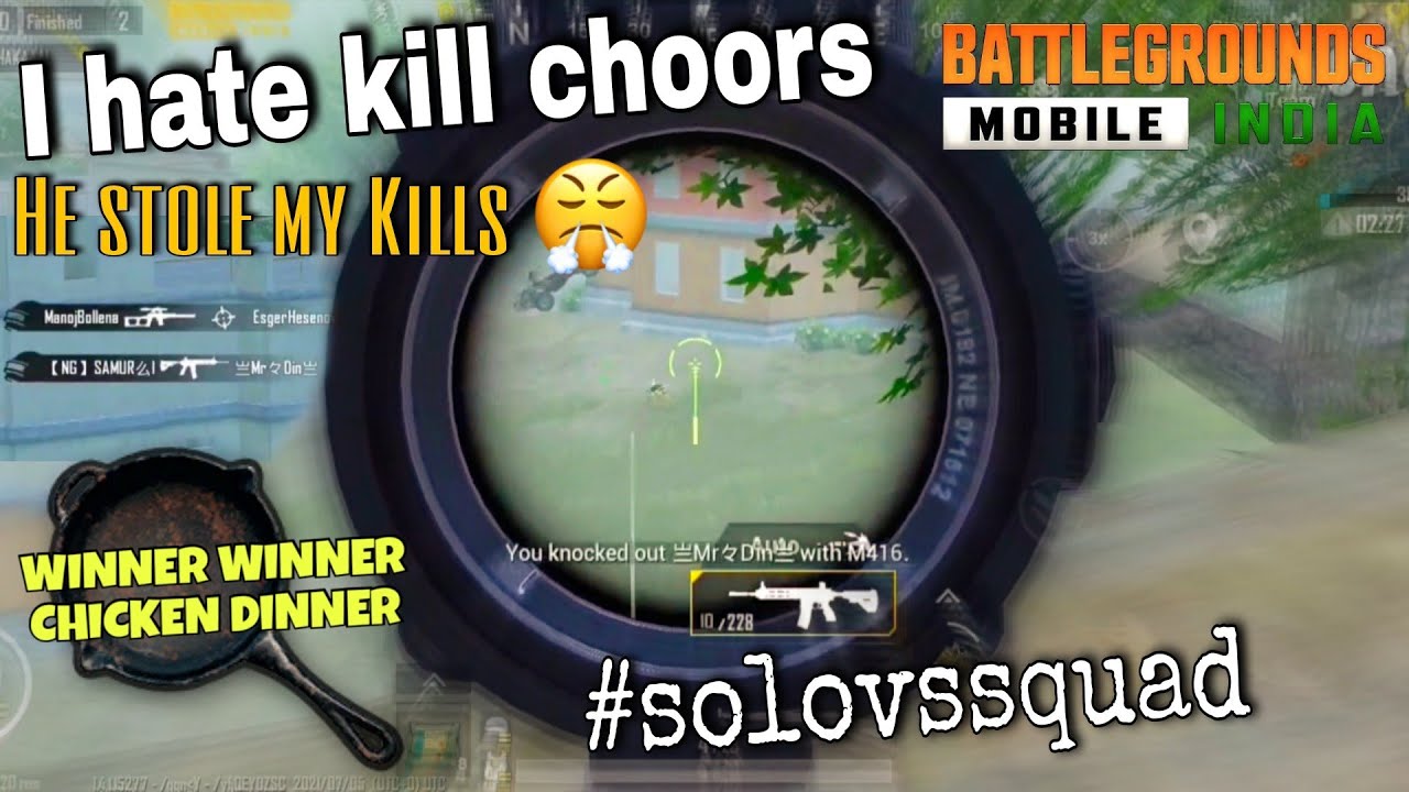 Don't stole my Kills 😤 | BGMI SOLO VS SQUAD | BGMI 1 v 4 Gameplay ...