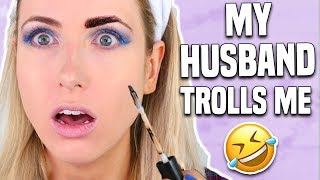 Husband Buys My Makeup \& Creates A Tutorial?! || NEW DRUGSTORE MAKEUP TESTED