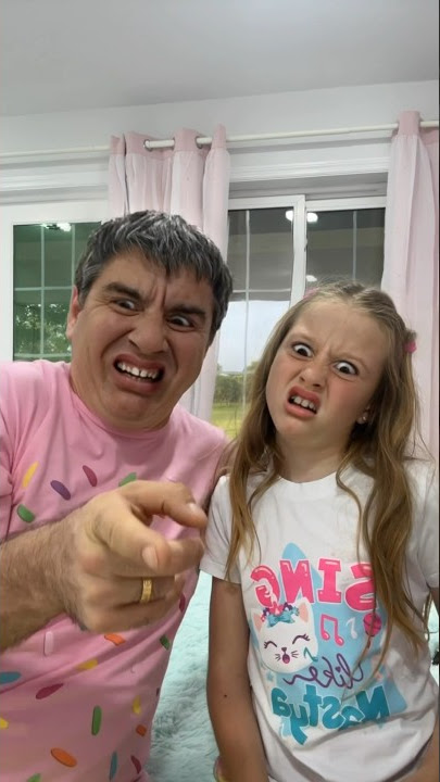 Nastya and Dad funny faces