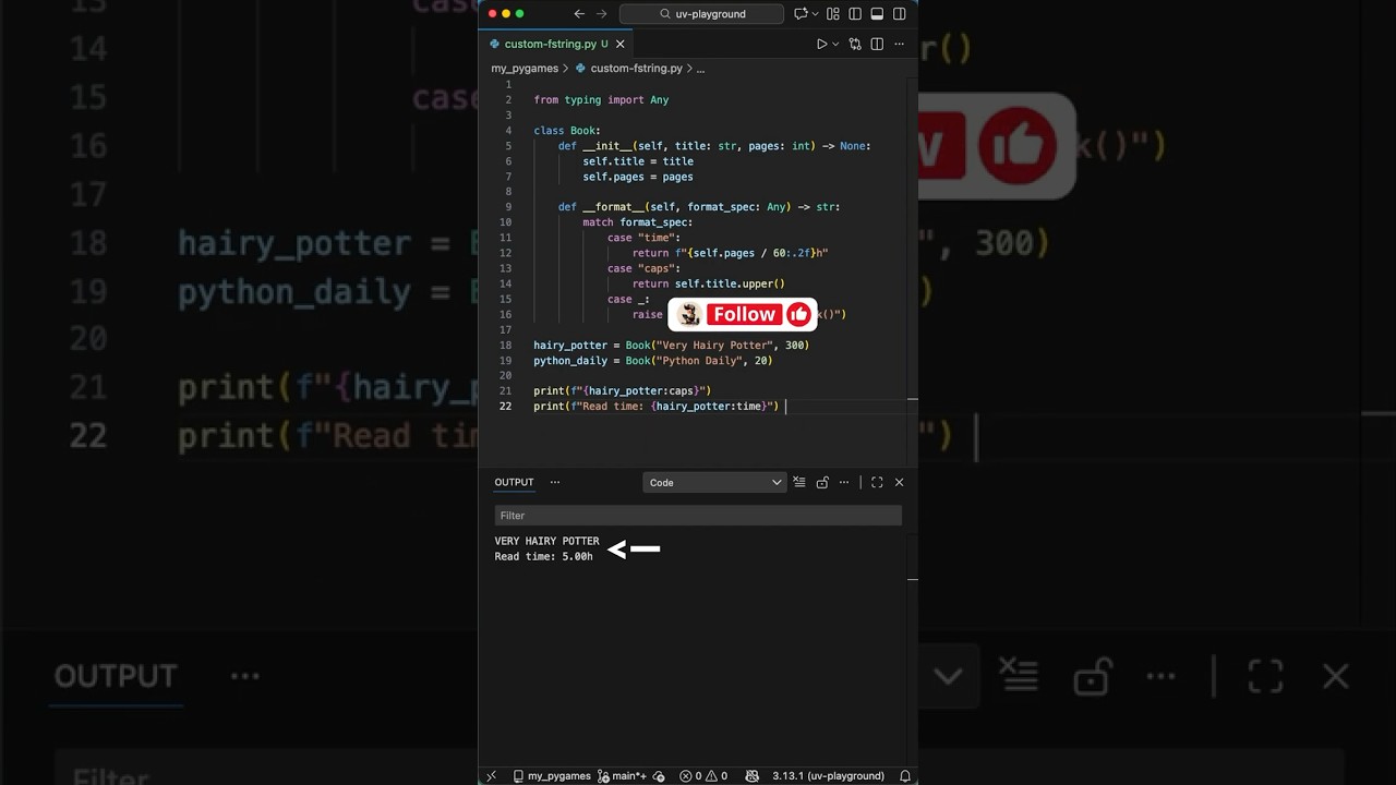 Custom f-String Formatting in Python