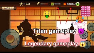 Titan level 6666 max 😱 titan gameplay 😈 titan sword Shadow fight 2