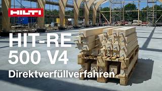 Einbau in Holz mit dem HIT-RE 500 V4 – Direktverfüllverfahren