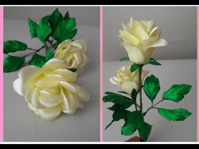 Rosas eternas elaboradas con cinta satinada 🌹 Diseños completamente p