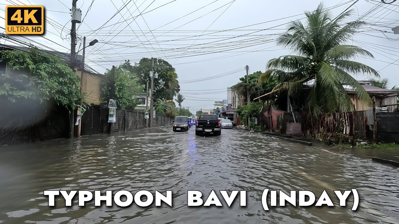 Driving Through Flooded De Mazenod Avenue Due to Typhoon Bavi (Inday)