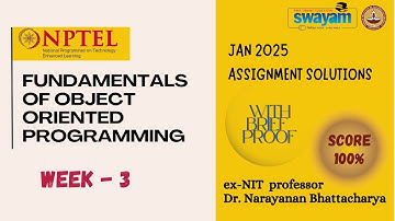 FUNDAMENTALS OF OBJECT ORIENTED PROGRAMMING Week 3 Solution Answers 2025 (Jan) #nptel #swayam #iit