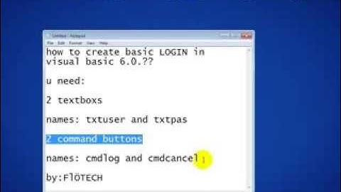 FLOTECH TUTORIAL: VB 6.0 Login and Cancel