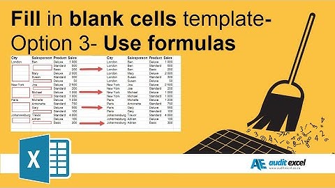 Fill in blank cells with the cell above-  Template using formula- Option 3