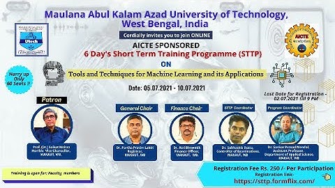 Tools and Techniques for Machine Learning and its Applications Day-4 (STTP PROGRAM) MAKAUT,WB