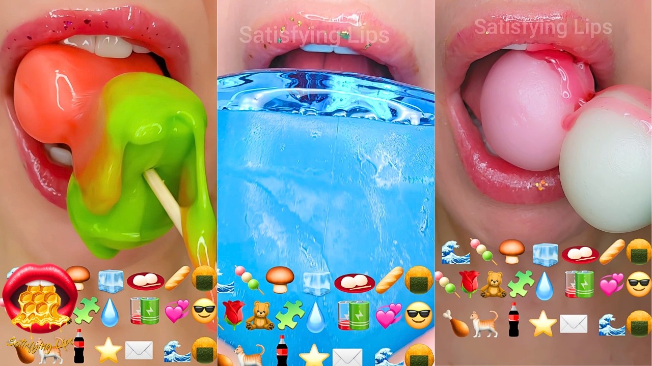 Satisfying ASMR Eating Emoji Food Compilation Mukbang - YouTube
