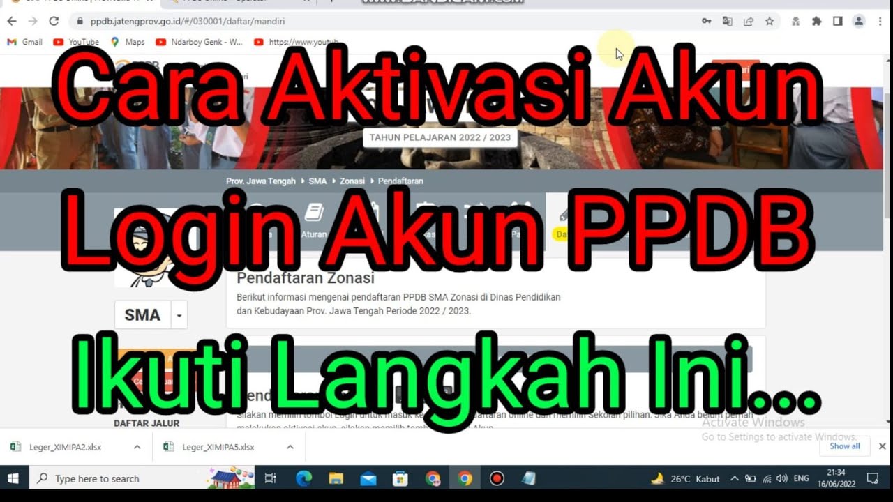 Cara Aktivasi Akun PPDB | Cara Login Akun PPDB | PPDB Jateng | PPDB