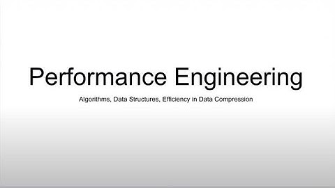 Performance Engineering and Data Compression