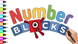 HOW TO DRAW NUMBER BLOCKS LOGO EASY