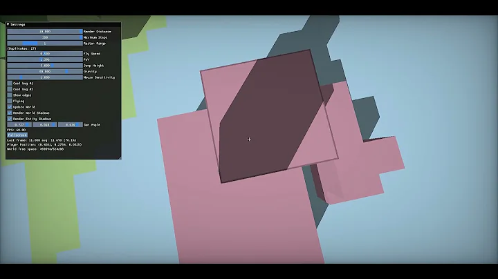 Octree voxel demo with additional tris and shadows