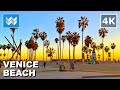 4k sunset at venice beach boardwalk  los angeles california usa walking tour vlog  travel guide