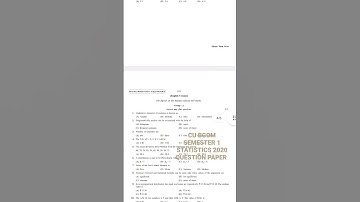 CU BCOM | SEMESTER 1| STATISTICS | QUESTION PAPER 2020