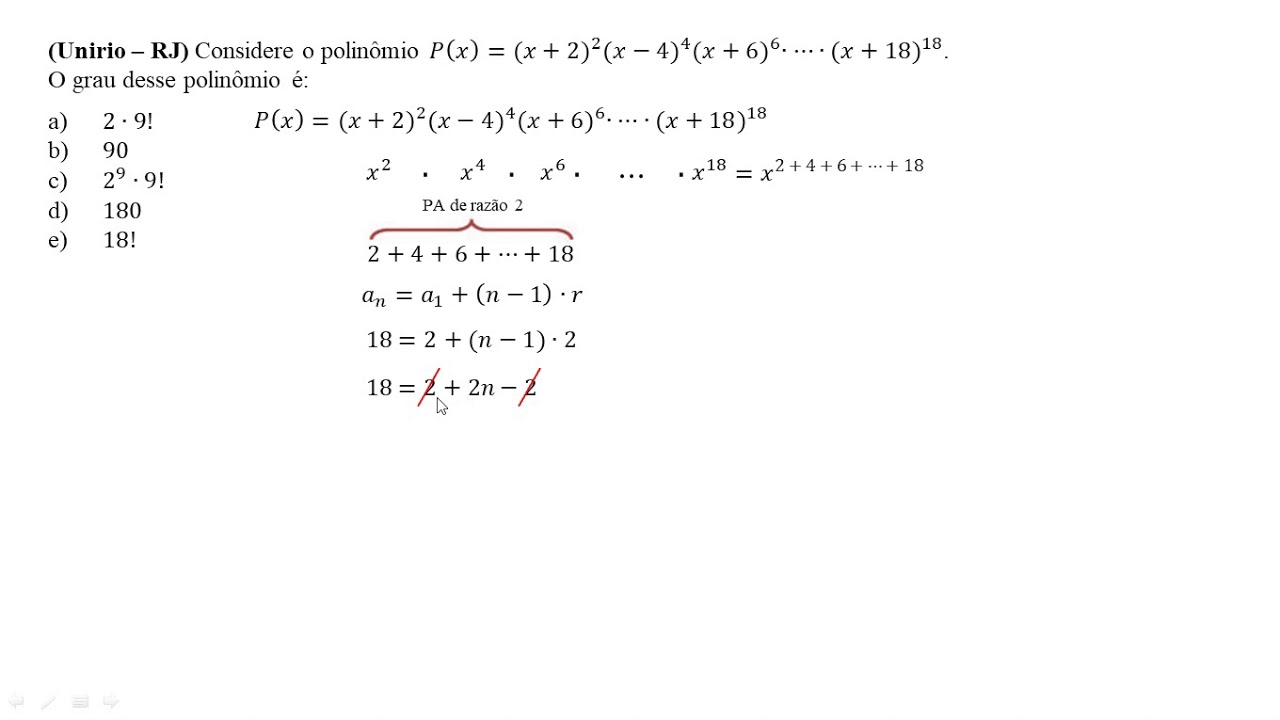 Como Determinar O Grau De Um Polinômio