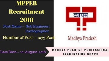 MPPEB Group 3 Sub Engineer Online Form 2018 | Vyapam Sub Engineer 2018 | peb group 3 2018 ||