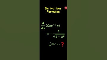 Differentiation Formulas | Derivative of Cos ⁻¹ x Inverse Trigonometric Function #Shorts