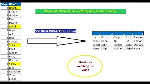 WRAPCOLS & SORTBY in EXCEL | Mainframe Guru