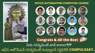 GROUP 2 OFFICE AUTOMATION CERTIFICATE FULL DETAILS by Students | APPSC Group 2 Course Full Details