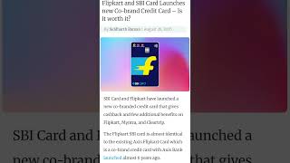 SBI flipcard Credit Card launched #onlinebanking #sbicards #creditcard