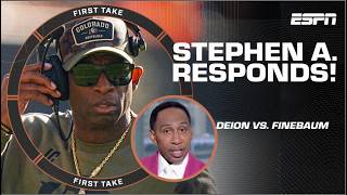 Stephen A. COMES TO THE DEFENSE of Paul Finebaum over Deion Sanders comments 🍿 | First Take
