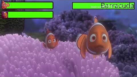 Finding Nemo (2003) Barracuda attack with healthbars