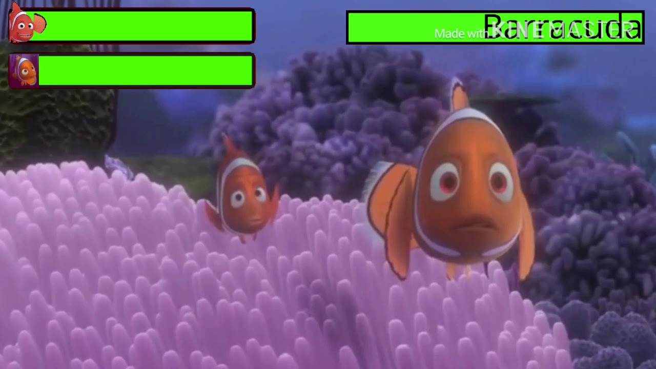 Finding Nemo (2003) Barracuda attack with healthbars - YouTube